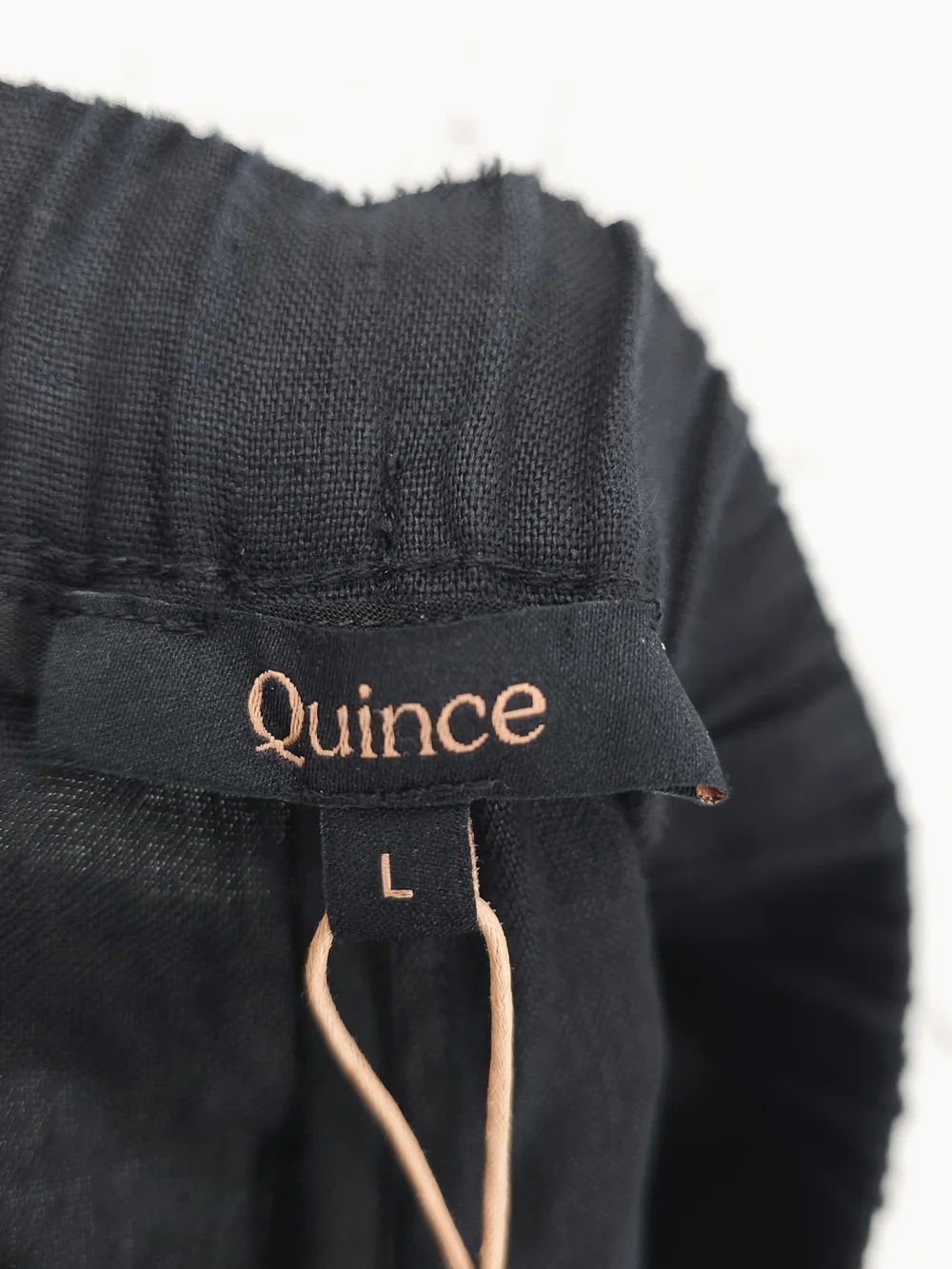 NWT QUINCE Women's Black 100% European Flax Linen Pants Size LARGE